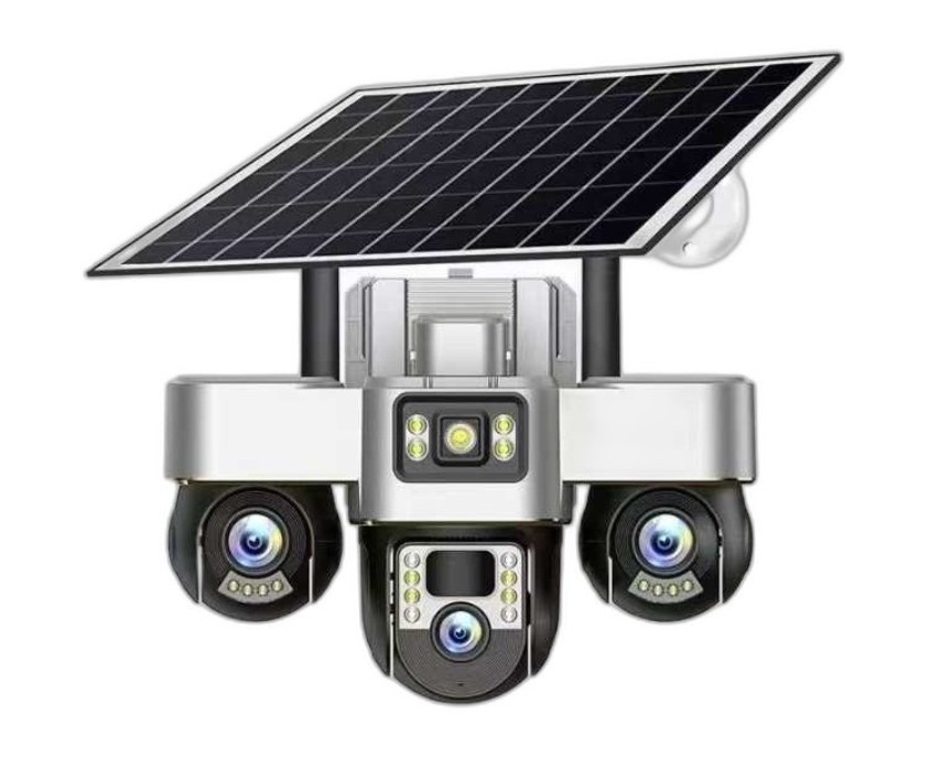 دوربین امنیتی خورشیدی سه لنز متحرک ۱۰X زوم رنگ دیزرت تیتانیوم
