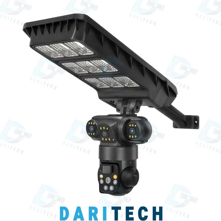دوربین مینی اسپیددام سولار خورشیدی سیمکارتی 4G V380 مدل سه لنز سیلور