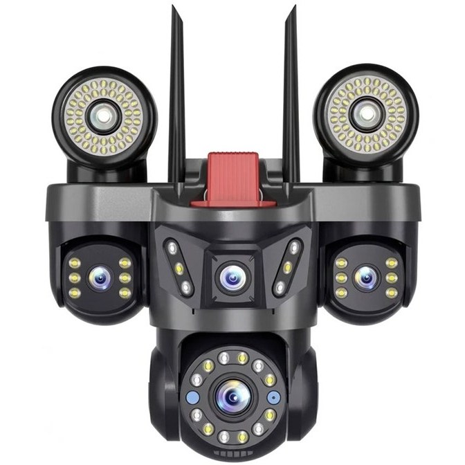 دوربین مدار بسته سه لنز موتوردار سیمکارتی QQ-881A-4G سفید