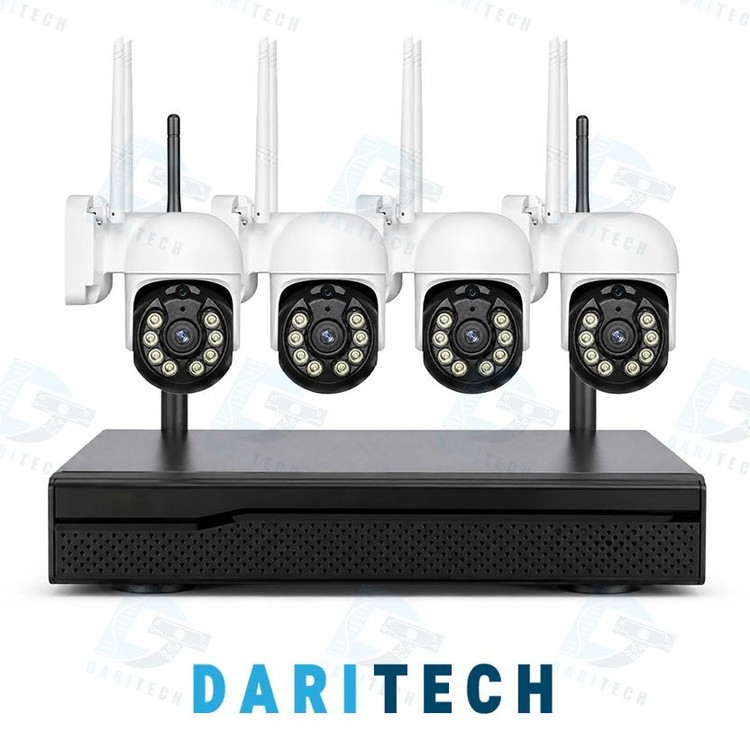 پکیج دوربین مداربسته چرخشی بیسیم ، وایرلس ، وای فای 4 کانال 3 مگاپیکسل مدل ESEE Cloud مشکی