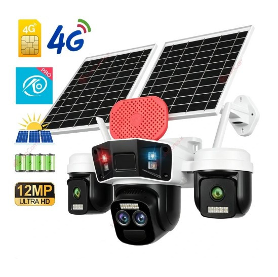 دوربین سیمکارتی خورشیدی سه لنز 12 مگاپیکسل زوم دار O-KAM PRO مدل TZ10
