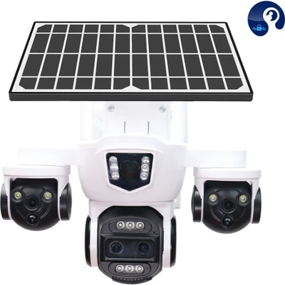 دوربین سولار ZRS سیم کارتی سه لنز دو پنل اکم پرو زوم دار مشکی