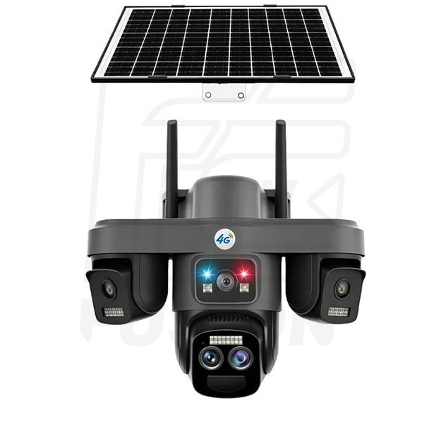 دوربین سولار سیمکارتی TZ8 سه لنز 15 مگاپیکسل ده ایکس زوم 4G با پنل خورشیدی | مناسب باغ و ویلا سفید