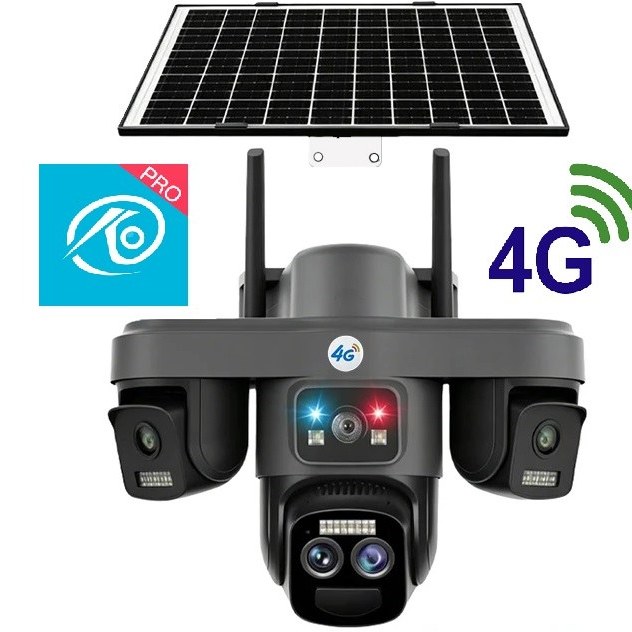 دوربین سیمکارتی خورشیدی 3 لنز با زوم 10 برابر سفید