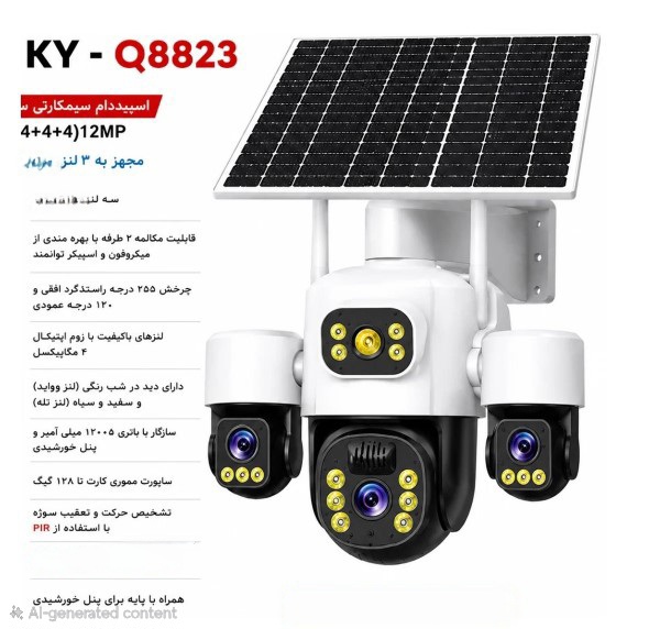 دوربین خورشیدی سیمکارتی مینی اسپیددام مدل KY-Q8823 12MP