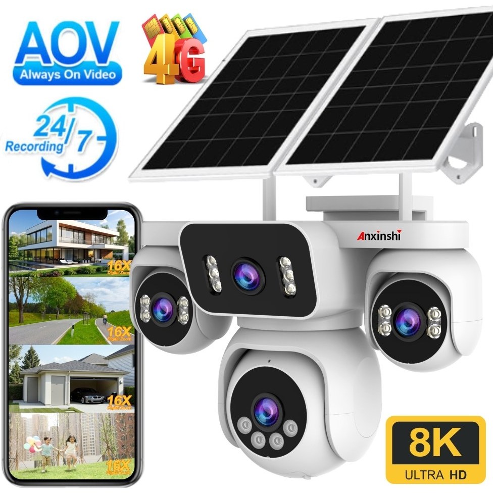 دوربین مداربسته سیمکارتی R360 خورشیدی 4 لنز HIEASY سرور ایرانی