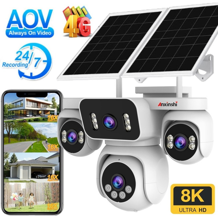 دوربین مداربسته سیمکارتی R360 خورشیدی 4 لنز HIEASY سرور ایرانی
