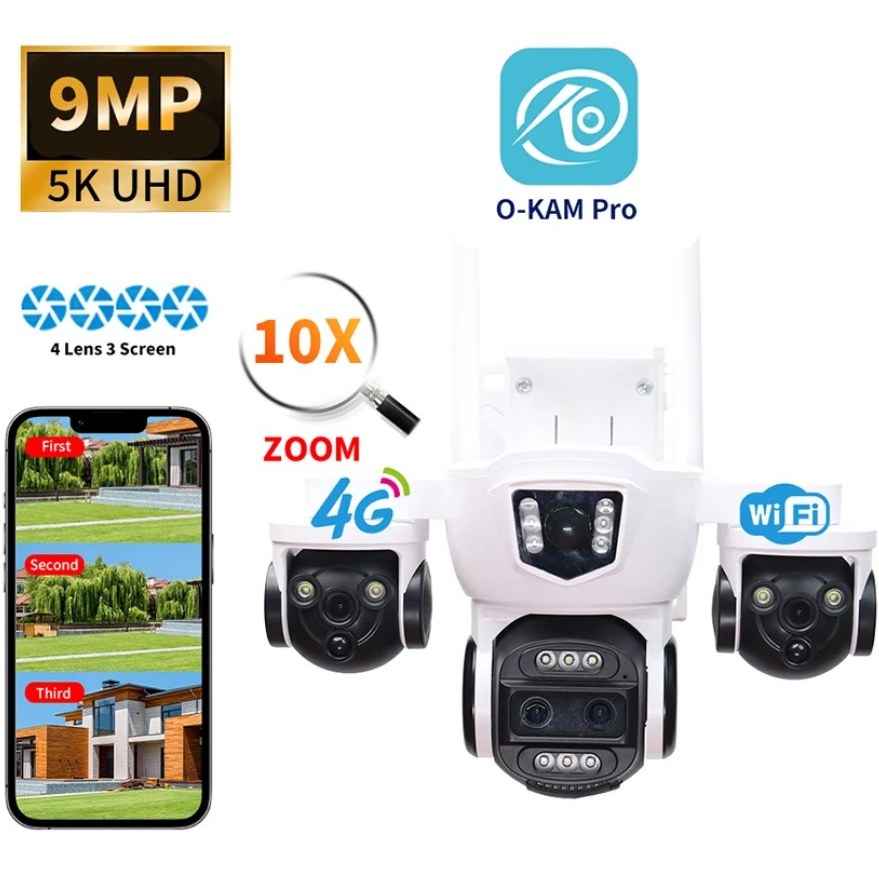 دوربین مداربسته نت ملی پنل خورشیدیOKAM PRO مدلSF4-ZRS 4GT10 OPTIC ZOOM15MPM