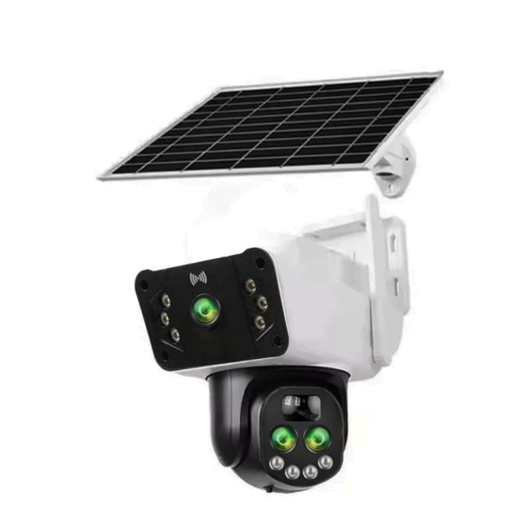 دوربین سیمکارتی خورشیدی سولار 3 لنز زوم اپتیکال دار باطری بزرگ حرفه ای پرژکتور دار دید در شب رنگی