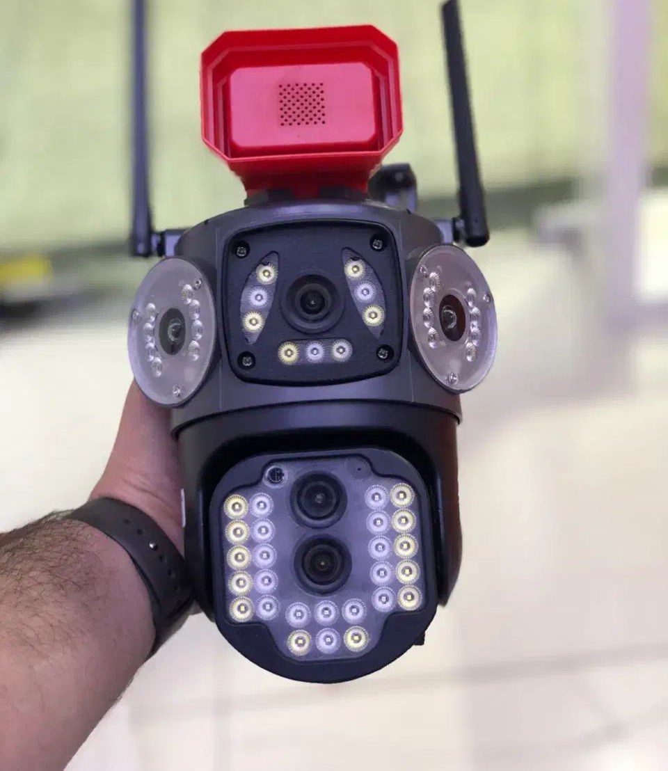 دوربین مداربسته 3 لنز سیم‌کارتی 4G کد:8000 سفید