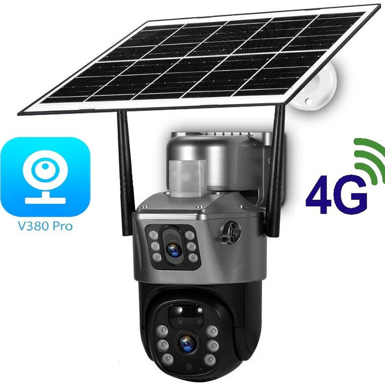 دوربین مداربسته خورشیدی 2 لنز سیم کارتی V380