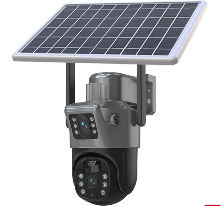 دوربین خورشیدی سیم کارتی دو لنز مدل V380PRO سفید