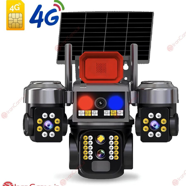 دوربین بی سیم خورشیدی سیمکارتی V380 مدل LX-XW818 ظرفیت ۱۲ مگاپیکسل سفید