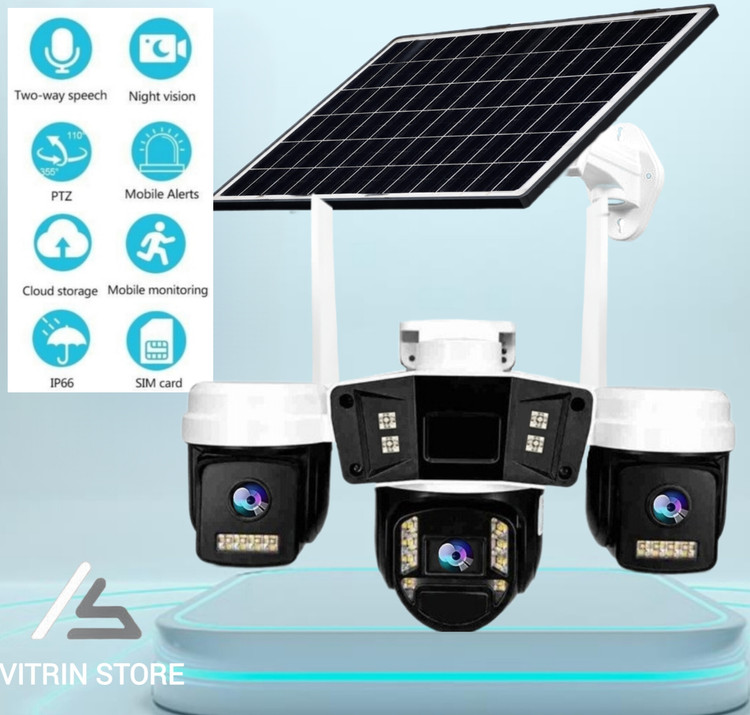 دوربین سیمکارتی خورشیدی 15MP هر سه لنز موتوردار چرخشی