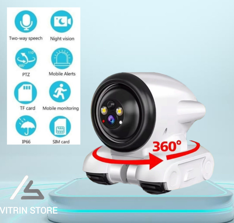 دوربین رباتی چرخشی 12MP با قابلیت حرکت دوربین از راه دور همراه با لیزر کنترل