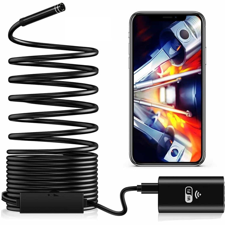 دوربین اندوسکوپی ۱۰ متری وایفای مدل M5PRO لنز حرفه ای سفید
