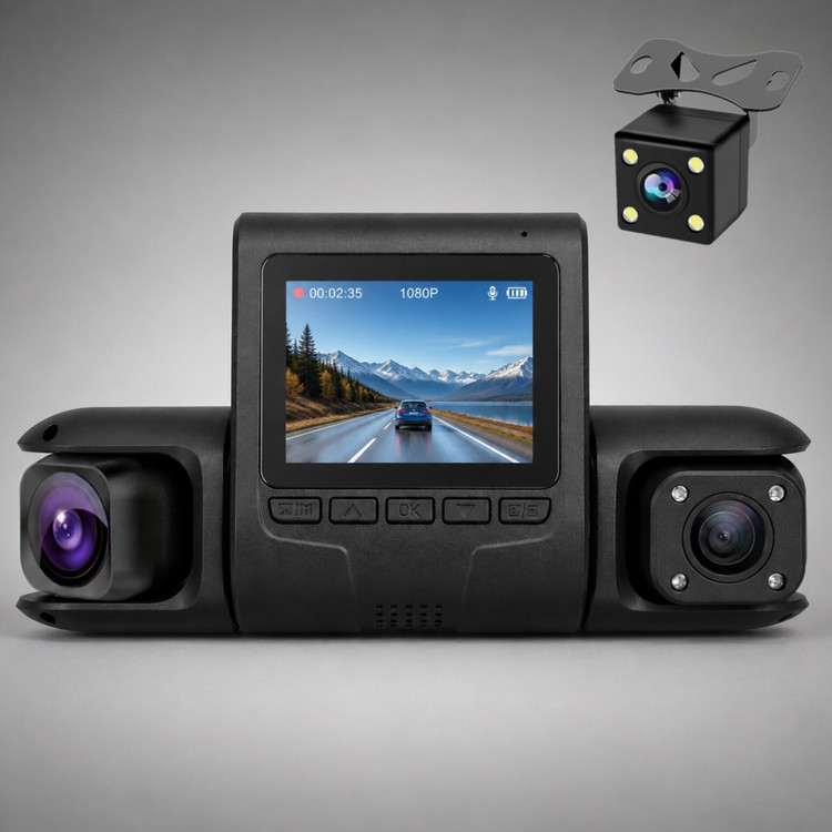 دوربین ثبت وقایع سه لنزه C800 - لنز چرخشی متحرک، وایفای و کیفیت Full HD